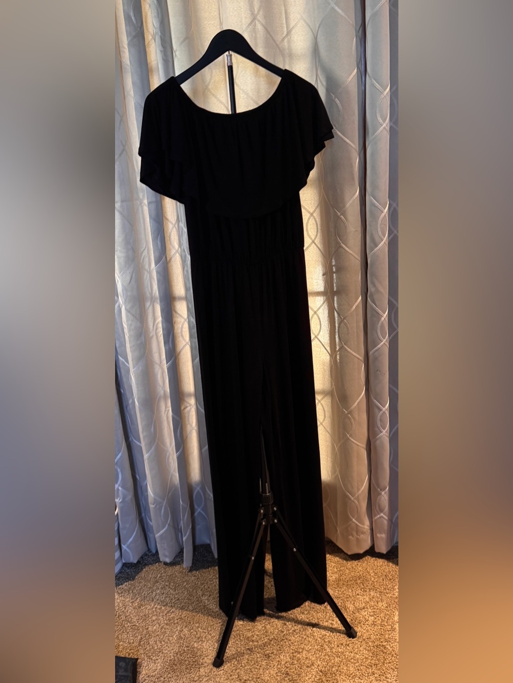 Bellamie Black Off-Shoulder Pantsuit